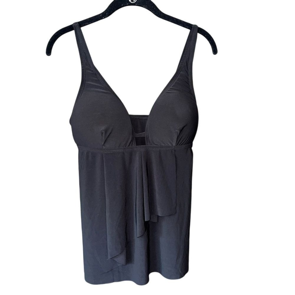 Beyond Control‎ Black Swim Tankini Top with Adjustable Straps B18